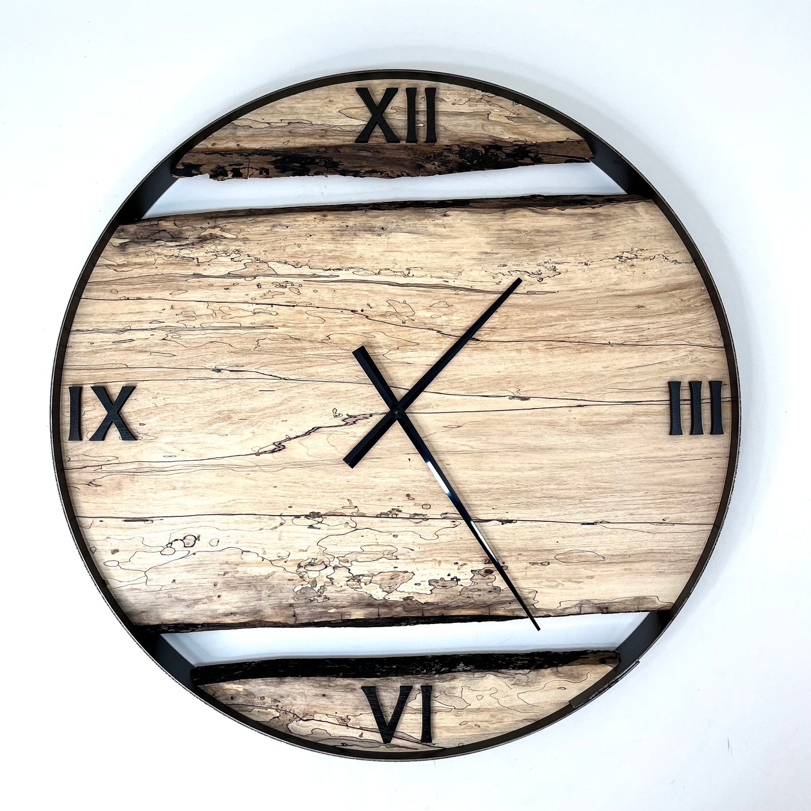*NEW // 25” Spalted Maple Live Edge Wood Wall Clock