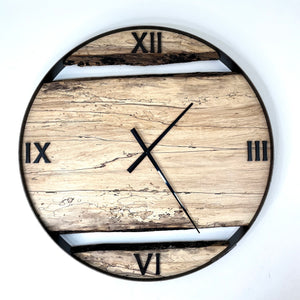 *NEW // 25” Spalted Maple Live Edge Wood Wall Clock