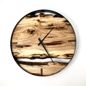 *NEW // 21” Hickory Live Edge Wood Clock