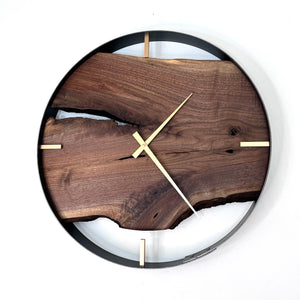 *NEW // 21” Black Walnut Live Edge Wood Clock