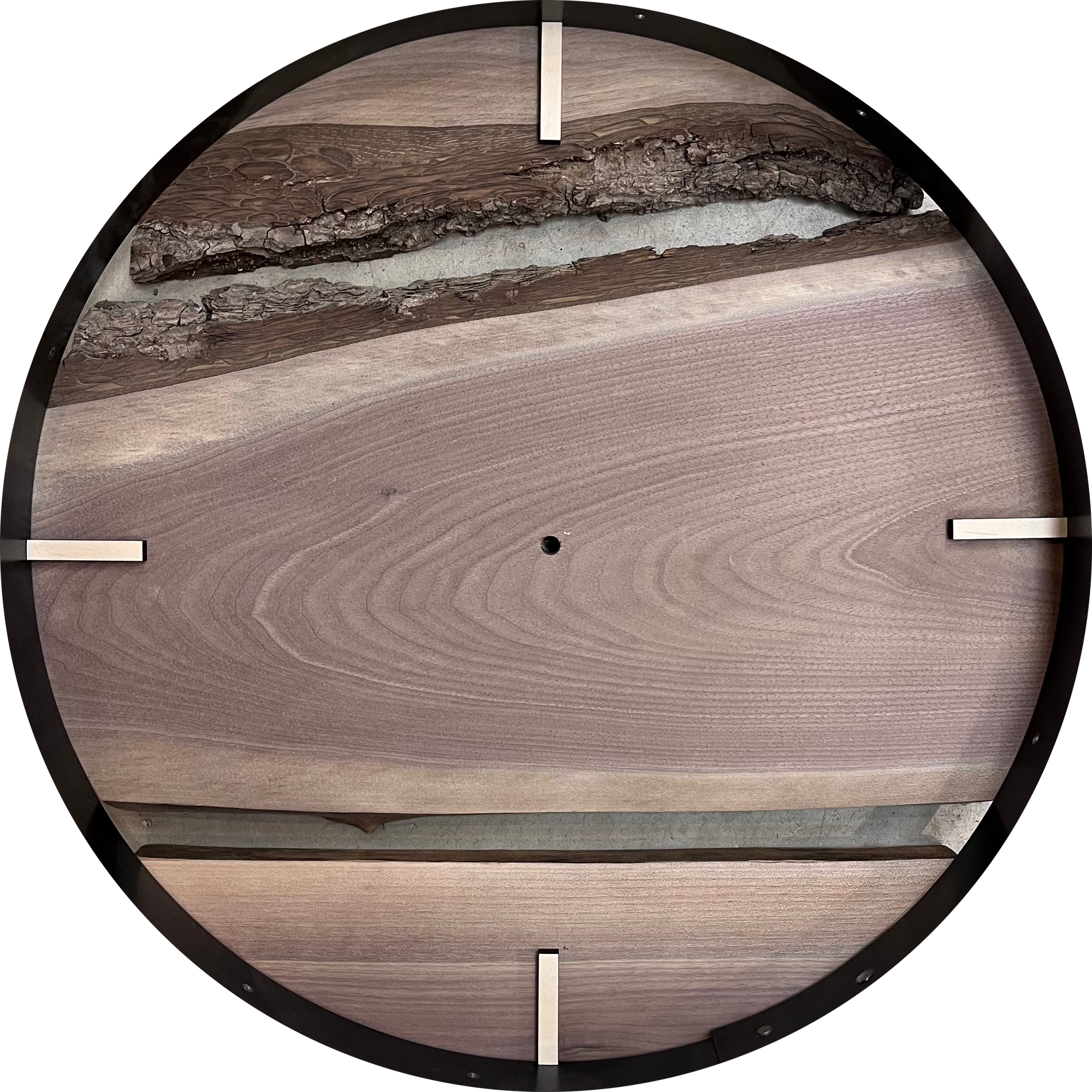 *MADE TO ORDER // 18” Black Walnut Live Edge Wood Clock