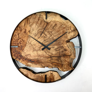 21” Andromeda Spalted Maple Live Edge Wood Clock