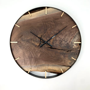 25” Black Walnut Live Edge Wood Clock
