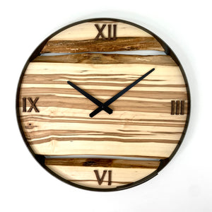 18” Ambrosia Maple Live Edge Wood Clock