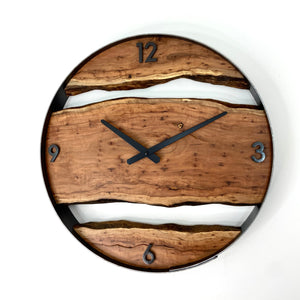 18” Applewood Live Edge Wood Wall Clock