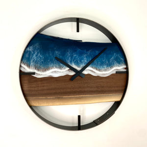 *NEW // 18” Life’s a Beach Live Edge Black Walnut Wall Clock