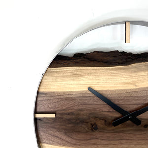 18” Black Walnut Live Edge Wood Wall Clock