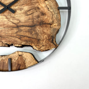 21” Andromeda Spalted Maple Live Edge Wood Clock