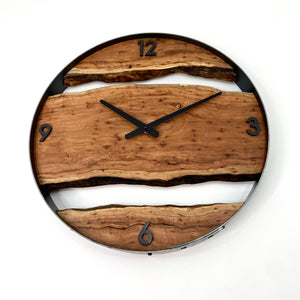 18” Applewood Live Edge Wood Wall Clock