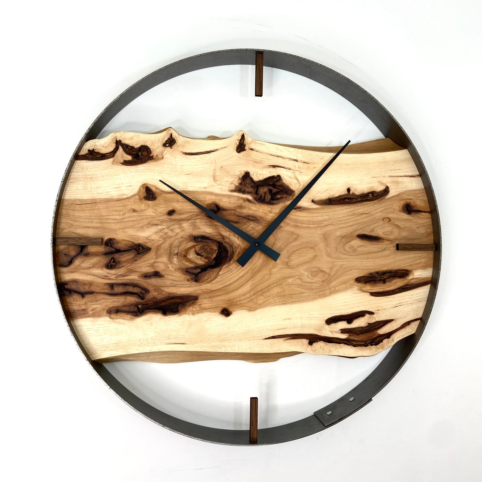 21” Hickory Live Edge Wood Clock