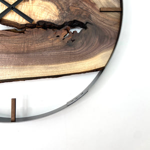 25” Black Walnut Live Edge Wood Clock