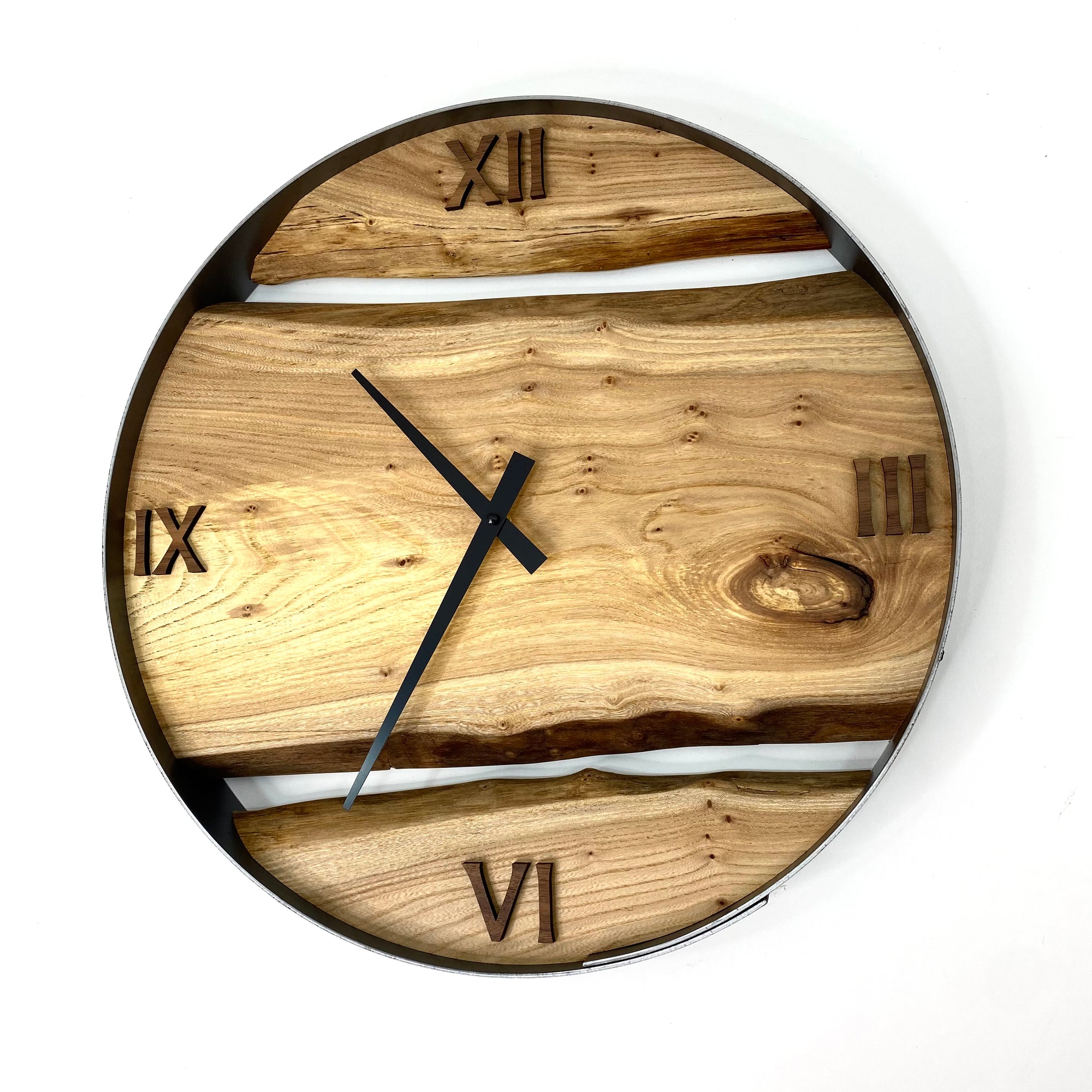 18” Elm Live Edge Wood Clock