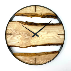 21” Ash Live Edge Wood Wall Clock