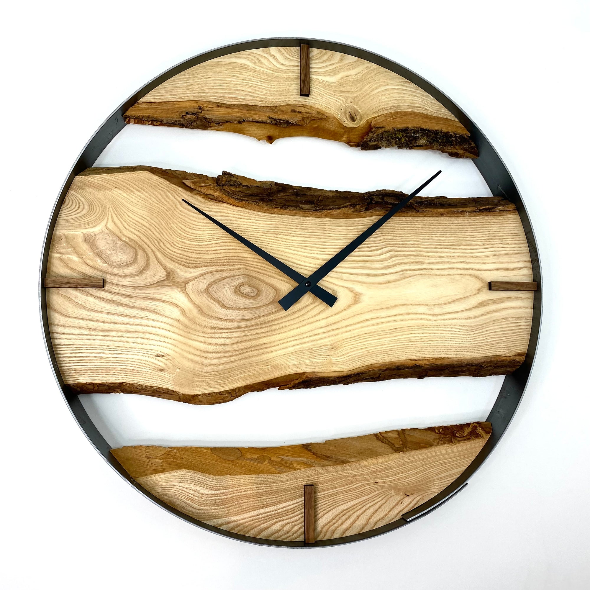 21” Ash Live Edge Wood Wall Clock