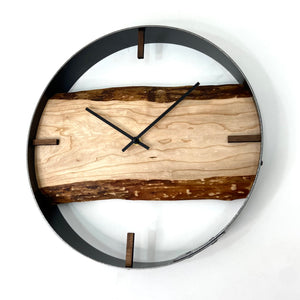 14” Cherry Live Edge Wood Wall Clock
