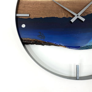 21” Northern Lights Live Edge Black Walnut Wood Wall Clock