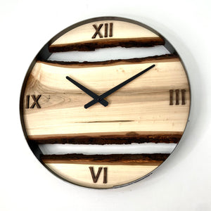 18” Maple Live Edge Wood Clock