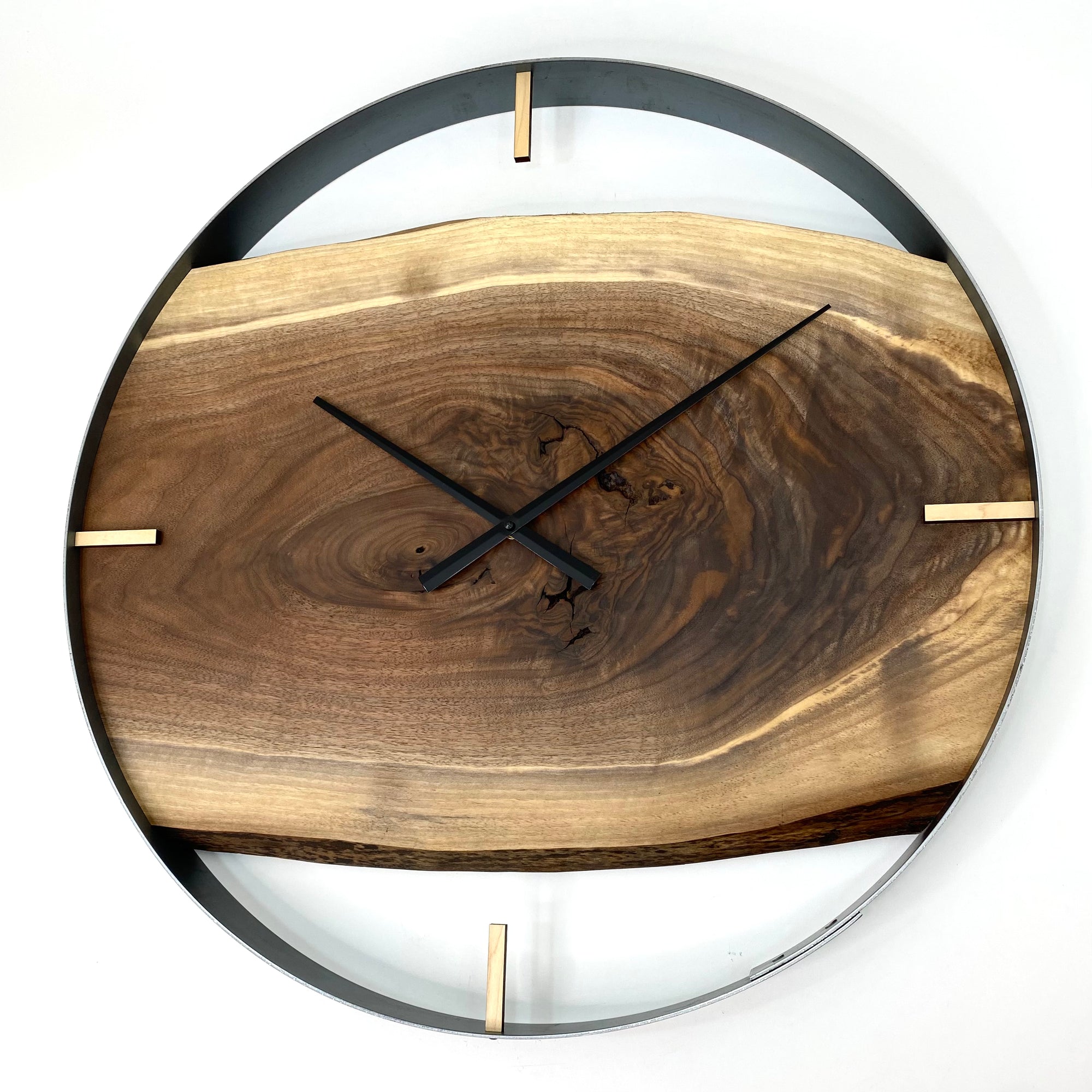 25” Black Walnut Live Edge Wood Clock