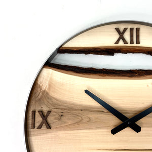 18” Maple Live Edge Wood Clock