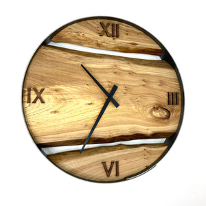 18” Elm Live Edge Wood Clock