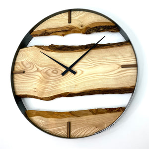 21” Ash Live Edge Wood Wall Clock