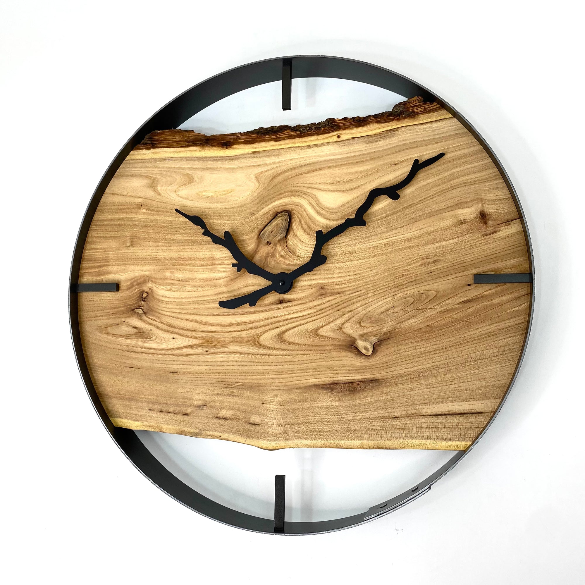 21” Elm Live Edge Wood Clock