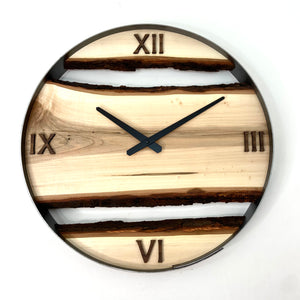 18” Maple Live Edge Wood Clock