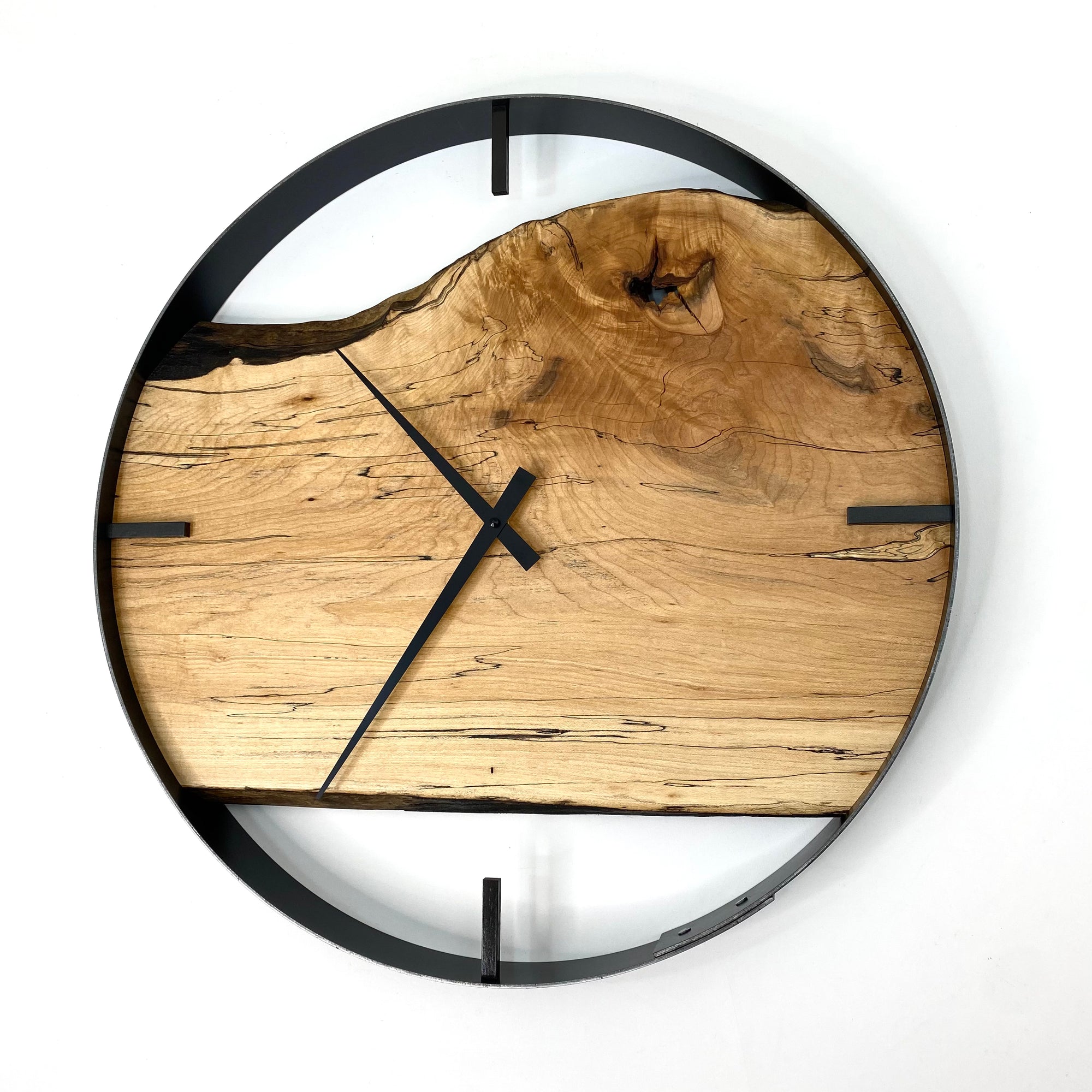 21” Spalted Maple Live Edge Wood Clock